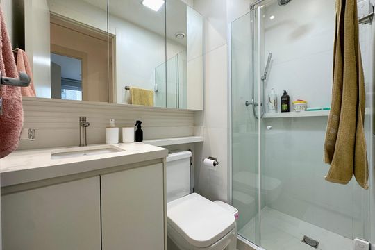 Banheiro de apartamento à venda com 2 quartos, 44m² em Santo Cristo, Rio de Janeiro