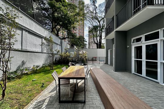 Área comum de apartamento à venda com 1 quarto, 26m² em Campo Belo, São Paulo