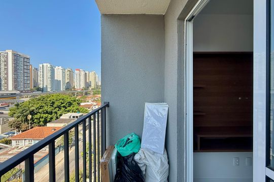 Sacada de apartamento à venda com 1 quarto, 26m² em Campo Belo, São Paulo