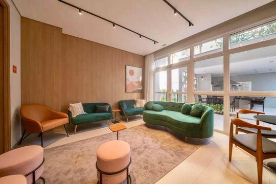 Área comum  de apartamento à venda com 1 quarto, 26m² em Campo Belo, São Paulo