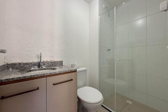 Banheiro Suíte de apartamento à venda com 1 quarto, 26m² em Campo Belo, São Paulo