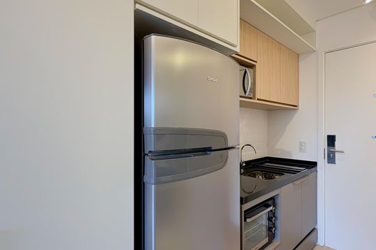 Cozinha de kitnet/studio para alugar com 1 quarto, 23m² em Vila Mariana, São Paulo