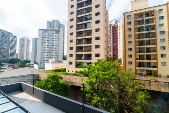 Vista da Sacada de kitnet/studio à venda com 1 quarto, 25m² em Vila Mascote, São Paulo