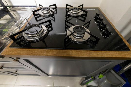 Cozinha de apartamento à venda com 2 quartos, 33m² em República, São Paulo