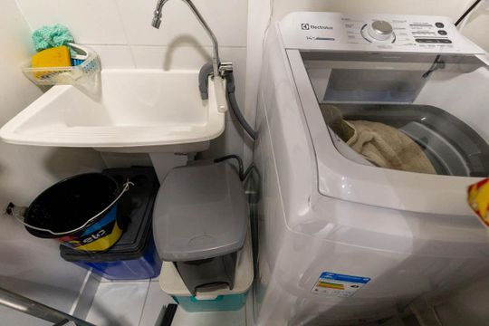 Cozinha de apartamento à venda com 2 quartos, 33m² em República, São Paulo