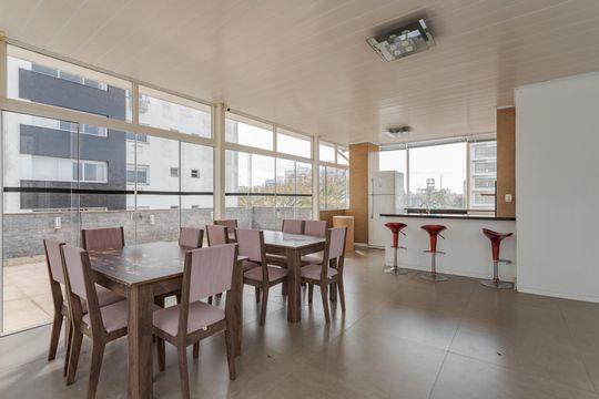 Área comum - Salão de festas de apartamento à venda com 1 quarto, 55m² em Passo D’areia, Porto Alegre