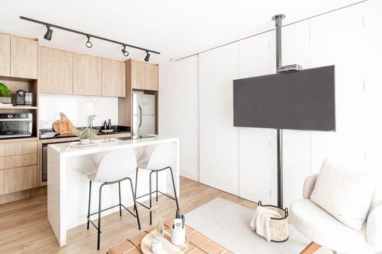 Cozinha de kitnet/studio para alugar com 1 quarto, 47m² em Pompeia, São Paulo