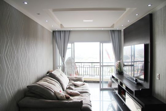 Sala  de apartamento à venda com 3 quartos, 82m² em Picanço, Guarulhos