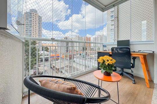 Varanda da Sala de apartamento para alugar com 2 quartos, 64m² em Cambuci, São Paulo