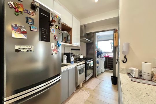 Cozinha de apartamento à venda com 2 quartos, 95m² em Mirandópolis, São Paulo