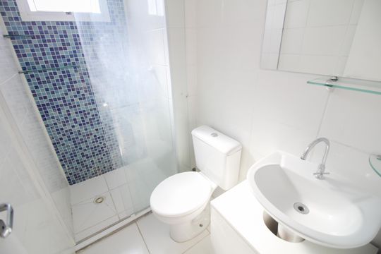 Banheiro Social de apartamento para alugar com 2 quartos, 43m² em Belenzinho, São Paulo