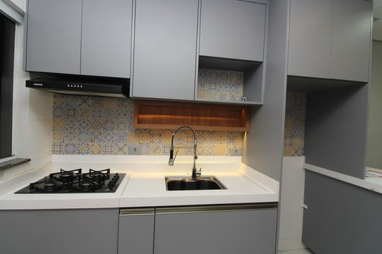 Cozinha de apartamento para alugar com 2 quartos, 42m² em Jardim Maringa, São Paulo