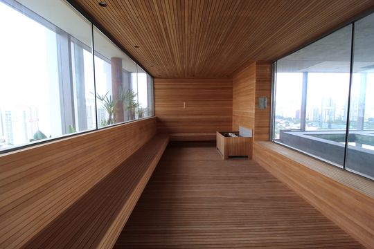 Área Comum - Sauna de kitnet/studio para alugar com 1 quarto, 32m² em Indianópolis, São Paulo