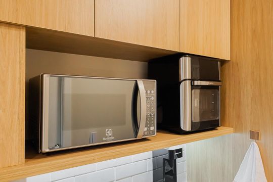 Cozinha de kitnet/studio para alugar com 1 quarto, 24m² em Pinheiros, São Paulo
