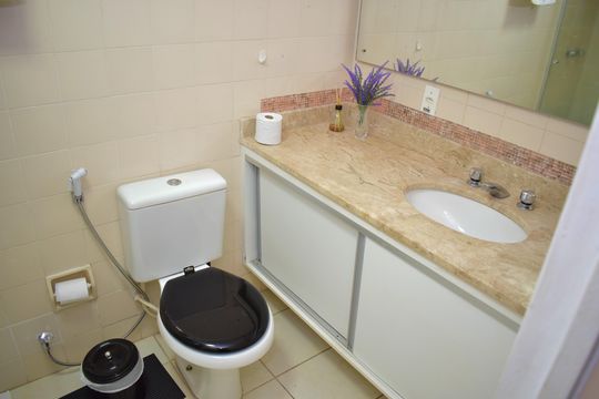 Banheiro da Suíte de apartamento para alugar com 1 quarto, 48m² em Centro, Ribeirão Preto