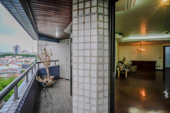 Varanda da sala de apartamento à venda com 4 quartos, 237m² em Barcelona, São Caetano do Sul
