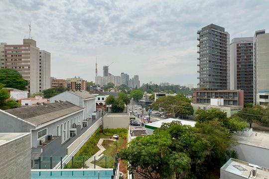 Vista da Varanda do Studio de kitnet/studio para alugar com 1 quarto, 27m² em Sumaré, São Paulo