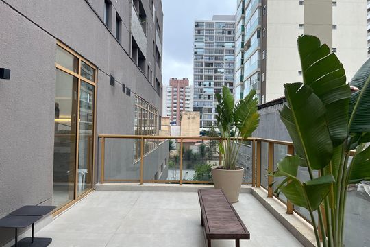 Área comum de kitnet/studio para alugar com 1 quarto, 27m² em Barra Funda, São Paulo
