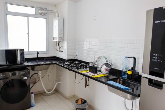 Cozinha de apartamento para alugar com 2 quartos, 46m² em Piratininga, Osasco