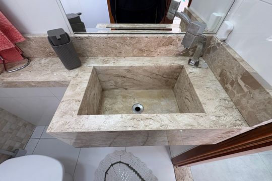 Lavabo de apartamento à venda com 2 quartos, 104m² em Vila Camilópolis, Santo André