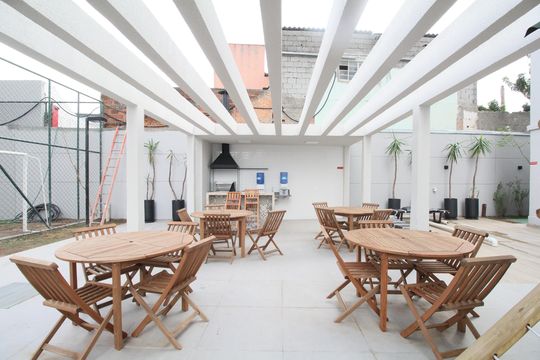 Área comum - Churrasqueira de kitnet/studio para alugar com 1 quarto, 15m² em Vila Plana, São Paulo
