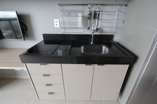 Cozinha de kitnet/studio para alugar com 1 quarto, 30m² em Vila Olímpia, São Paulo