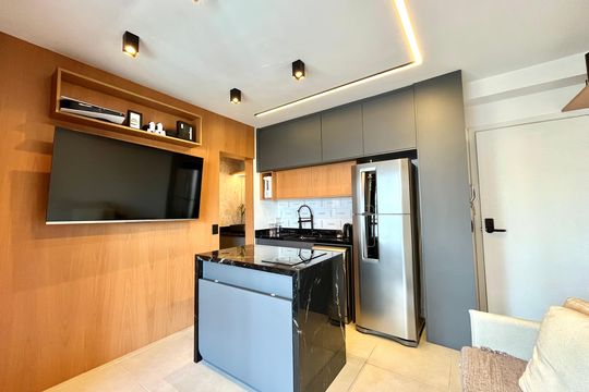 Sala de apartamento à venda com 1 quarto, 37m² em Chácara Inglesa, São Paulo