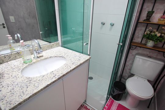 Banheiro da Suíte 2 de apartamento à venda com 3 quartos, 97m² em Vila Andrade, São Paulo
