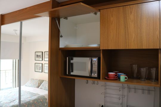 Cozinha de kitnet/studio à venda com 1 quarto, 24m² em Perdizes, São Paulo