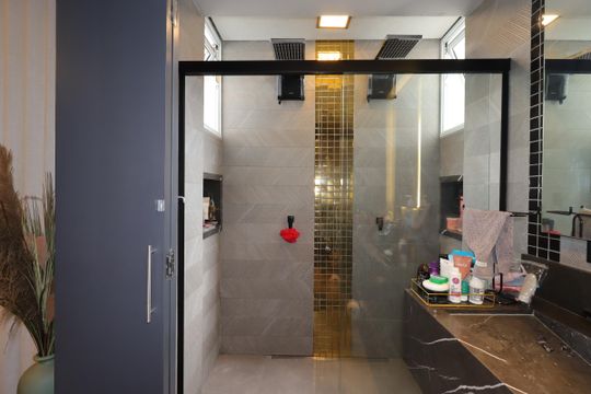 Banheiro da Suíte de apartamento à venda com 2 quartos, 126m² em Centro, Santo André