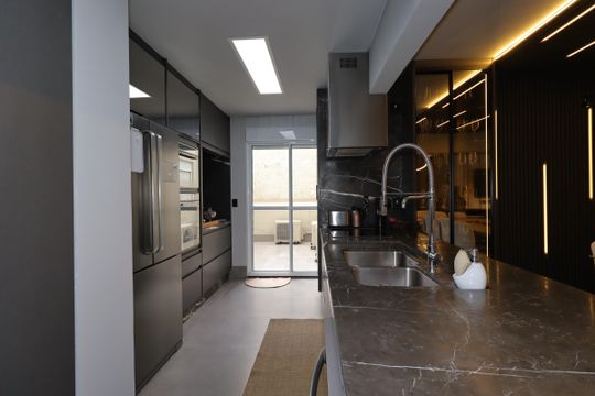Cozinha de apartamento à venda com 2 quartos, 126m² em Centro, Santo André