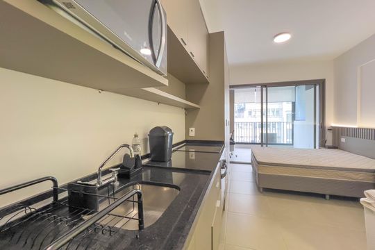 Cozinha de kitnet/studio à venda com 1 quarto, 30m² em Vila Mariana, São Paulo