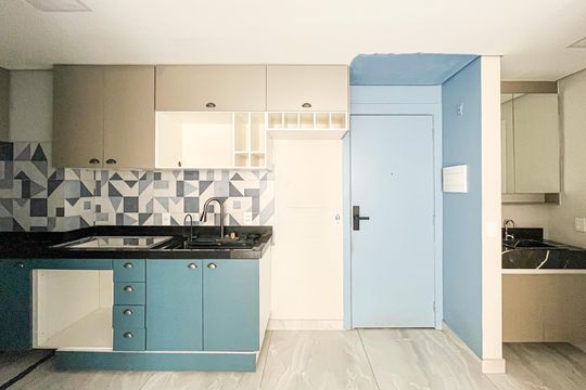 Sala/Cozinha de apartamento à venda com 2 quartos, 35m² em Barra Funda, São Paulo