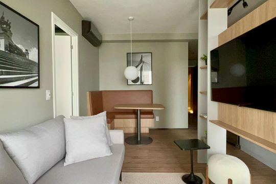 Sala de apartamento à venda com 1 quarto, 41m² em Jardins, São Paulo