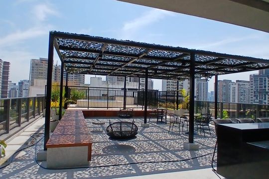 Área comum de kitnet/studio para alugar com 1 quarto, 23m² em Santo Amaro, São Paulo