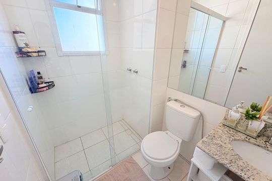Banheiro Social de apartamento para alugar com 2 quartos, 47m² em Ponte Sao Joao, Jundiaí