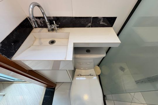 Banheiro da Suíte de apartamento à venda com 2 quartos, 92m² em Jardim Bela Vista, Santo André