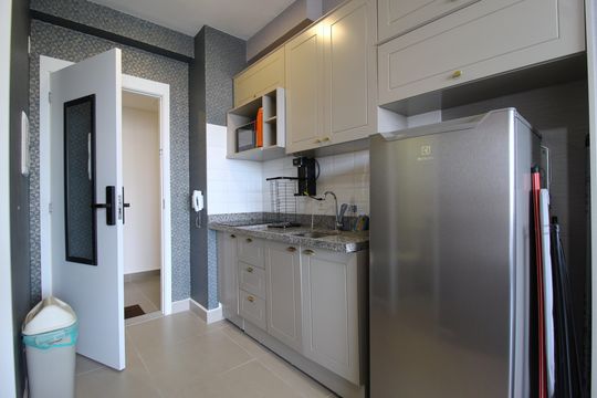Cozinha de kitnet/studio para alugar com 1 quarto, 25m² em Vila Olímpia, São Paulo
