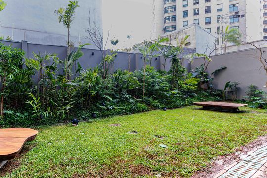 Área comum - Jardim de apartamento à venda com 2 quartos, 74m² em Itaim Bibi, São Paulo