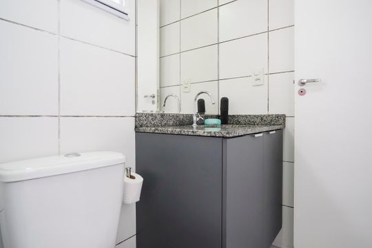 Banheiro da suíte de apartamento à venda com 3 quartos, 65m² em Santa Maria, São Caetano do Sul