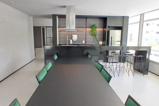 Área comum de kitnet/studio para alugar com 1 quarto, 26m² em Moema, São Paulo