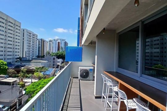 Área comum de kitnet/studio à venda com 1 quarto, 27m² em Indianópolis, São Paulo