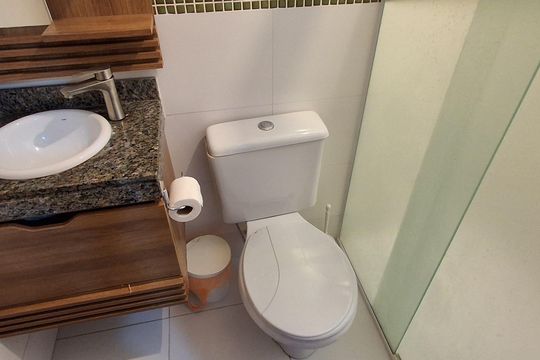 Banheiro da Suíte de apartamento para alugar com 2 quartos, 70m² em Santa Maria, São Caetano do Sul