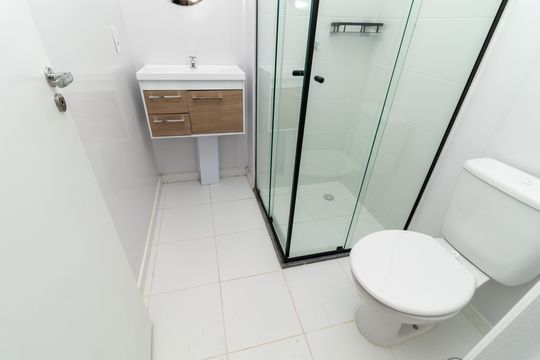 Banheiro Social de apartamento à venda com 1 quarto, 25m² em Barra Funda, São Paulo