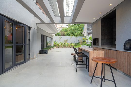 Área comum - Churrasqueira de kitnet/studio à venda com 1 quarto, 22m² em Consolação, São Paulo