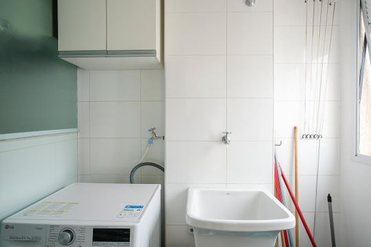 Área de serviço de apartamento à venda com 2 quartos, 71m² em Santa Paula, São Caetano do Sul