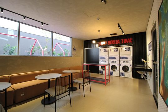 Área Comum - Lavanderia de kitnet/studio à venda com 1 quarto, 24m² em Indianópolis, São Paulo
