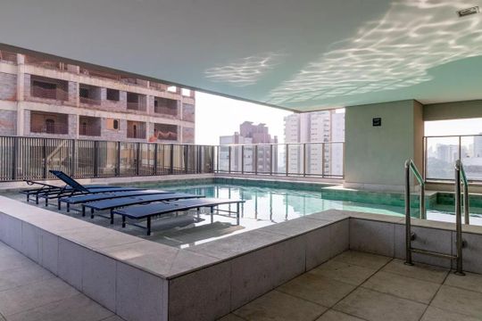 Área comum - Piscina de kitnet/studio à venda com 1 quarto, 22m² em Barra Funda, São Paulo