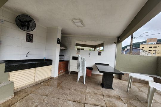 Área comum - Churrasqueira de apartamento para alugar com 2 quartos, 83m² em Embaré, Santos