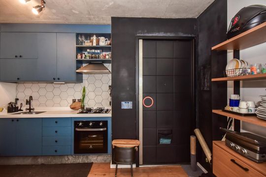 Cozinha de apartamento à venda com 1 quarto, 70m² em Panamby, São Paulo